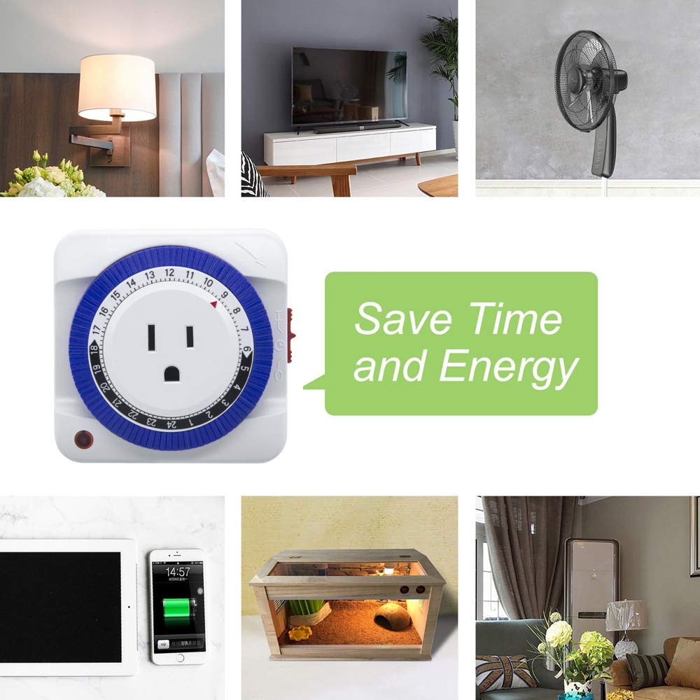Elektrische Mechanische Outlet Timer EU US Plug 48 OP/UIT Programma 'S Timing Stopcontact Voor LED Planten Groeien Licht