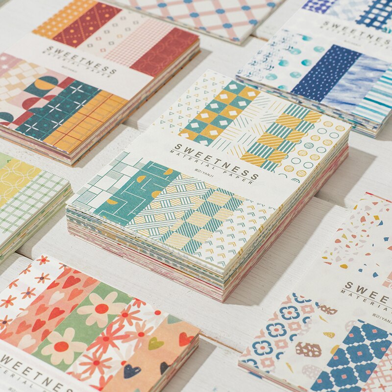 50 stücke Scrapbooking Material Papier Blumen Anlage Brief Blatt Grid Dekoration schreibwaren koreanische decor notebooks Tagebuch Album