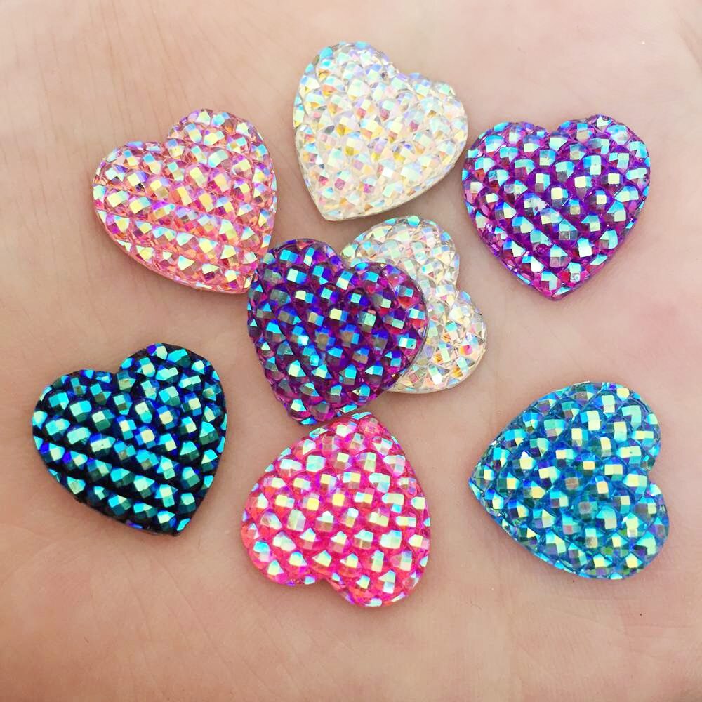 40Pcs Ab Hars 16Mm Hart Plaksteen Rhinestone Ornamenten Diy Wedding Applicaties Knoppen SD26 * 2