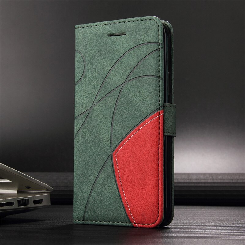 Dla Motorola Moto E20 E40 E 20 E 40 Case skórzany stojak odwróć Funda dla Moto Edge 20 Pro Lite pokrywa posiadacz karty Slot kabura torba: Moto E20 / green