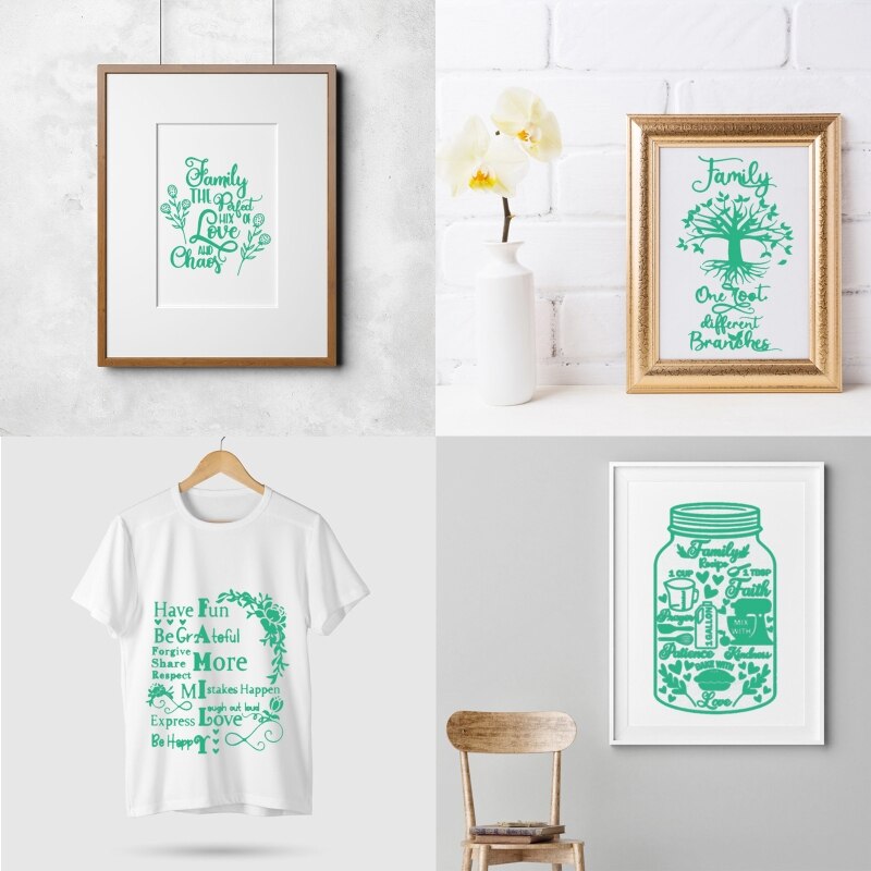 77jb familjer självhäftande silke screentryck stencil mesh överföringar för diy-målning trä t-shirt kudde tyg väskor textil