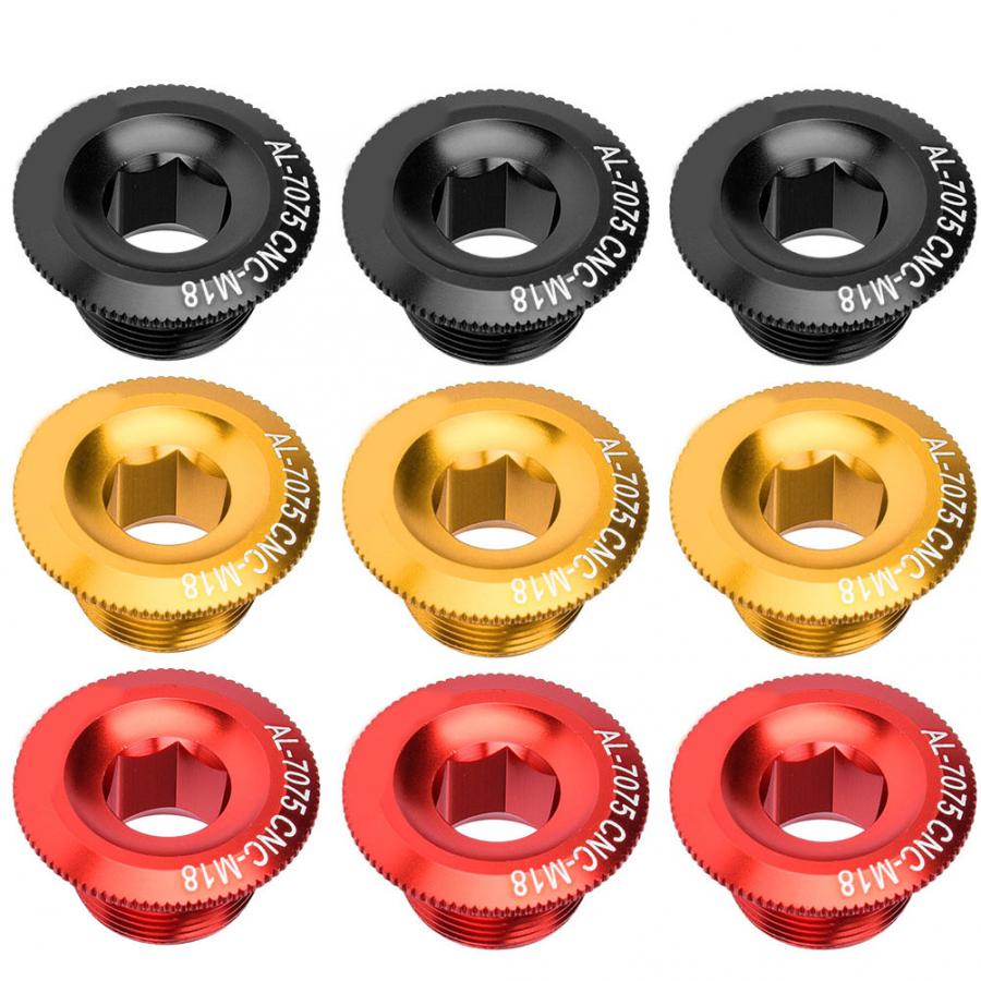3 Pièces 18 Mm Capuchon De Manivelle Vélo En Alu - écrou Axe Creux Pour Pédalier VTT - Durable Et Léger