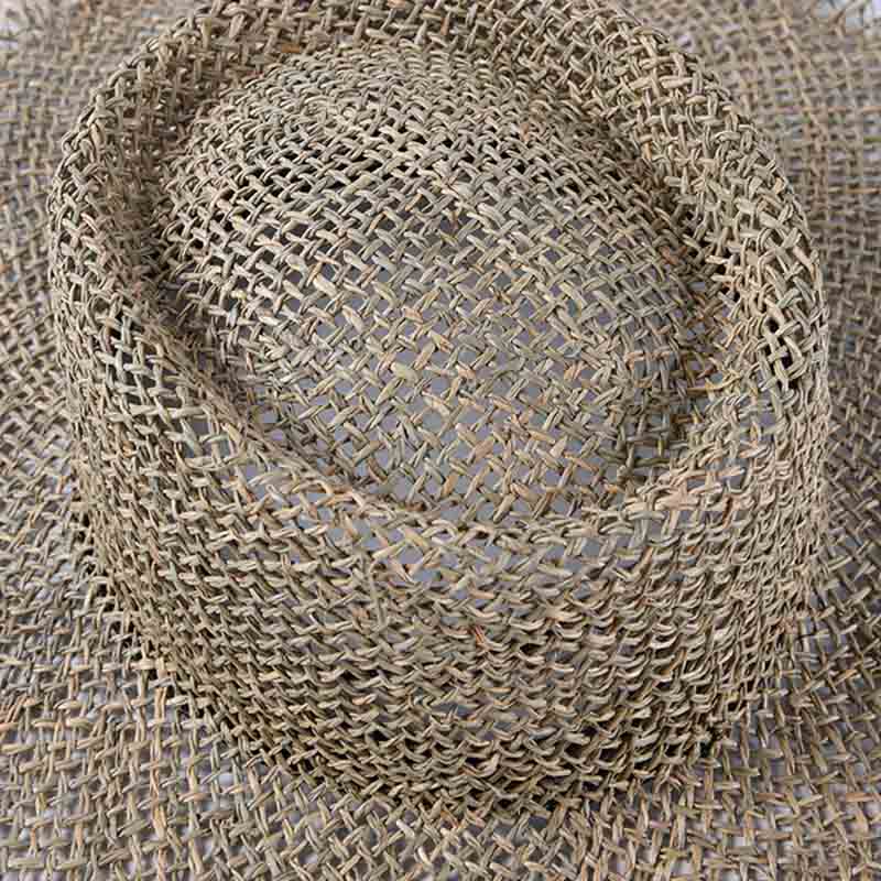 Las mujeres Fray tejido Seagrass sombrero fedora Casual sombrero playero para el sol de ala ancha sombrero de verano Unisex sombreros de paja para el Derby de Kentucky de viaje