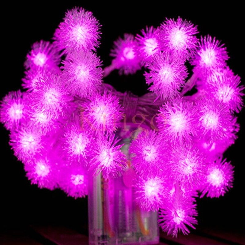 LED Snowflake twinkle string lights Christmas fairy lights Outdoor use Decorations for Year Xmas Wedding Room Party: Pink / 5M 50LEDs