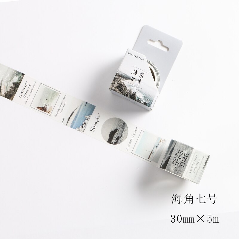 Digital kalender postkort rejser washi tape selvklæbende malertape gør-det-selv scrapbog sticker etiket japansk
