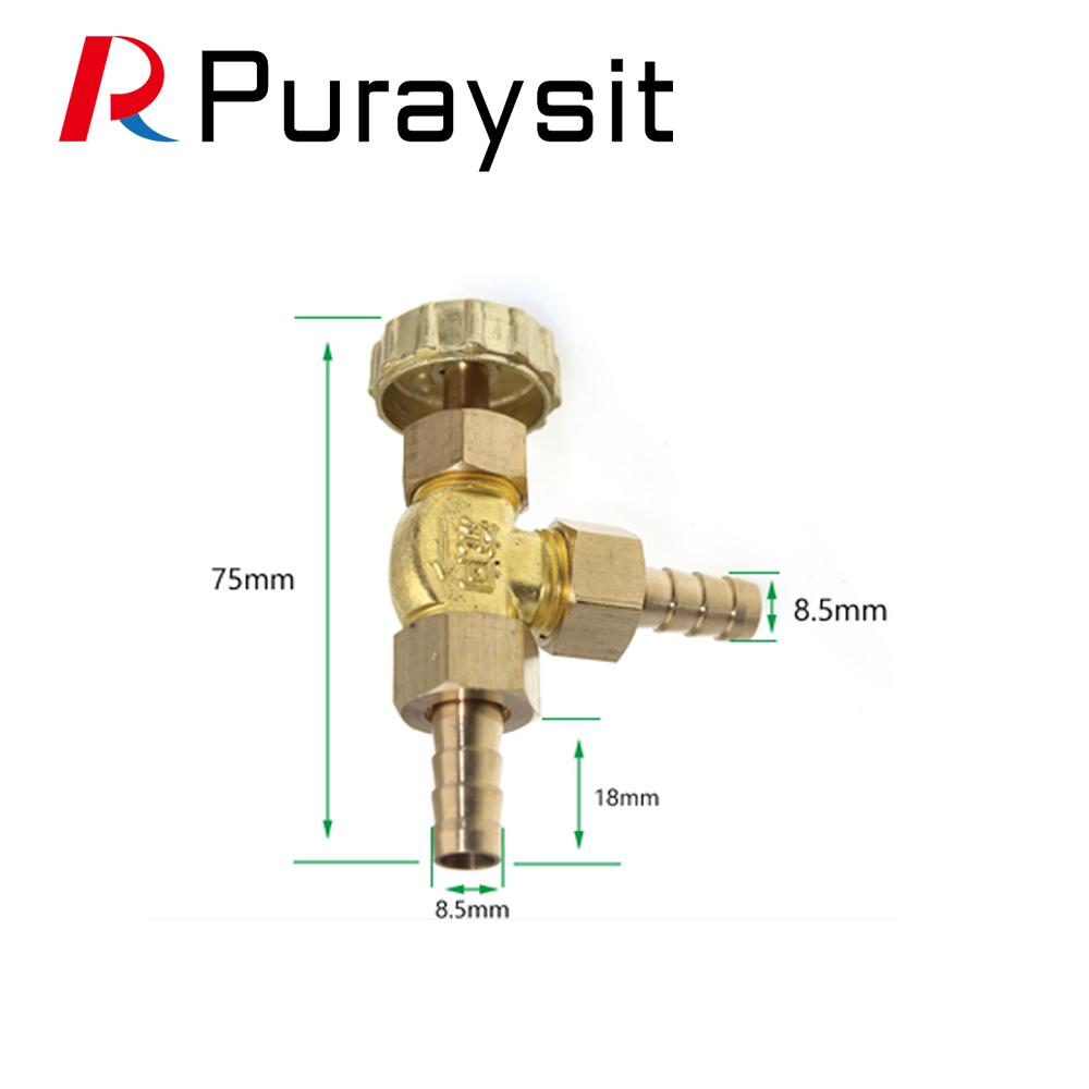 Brass Regulator Miniature Flow Control Valve 1 point 2 point Needle valve 8.5mm 10mm oil valve Corrosion Resistance Acid: Yellow