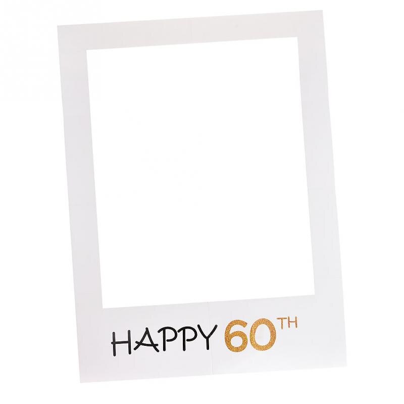 Happy 1/16/18/30/35/40/50/60th Photo Booth Frame Happy Birthday Photobooth Props Baby 1st Birthday Party Decoration Photo Booth: 60 th