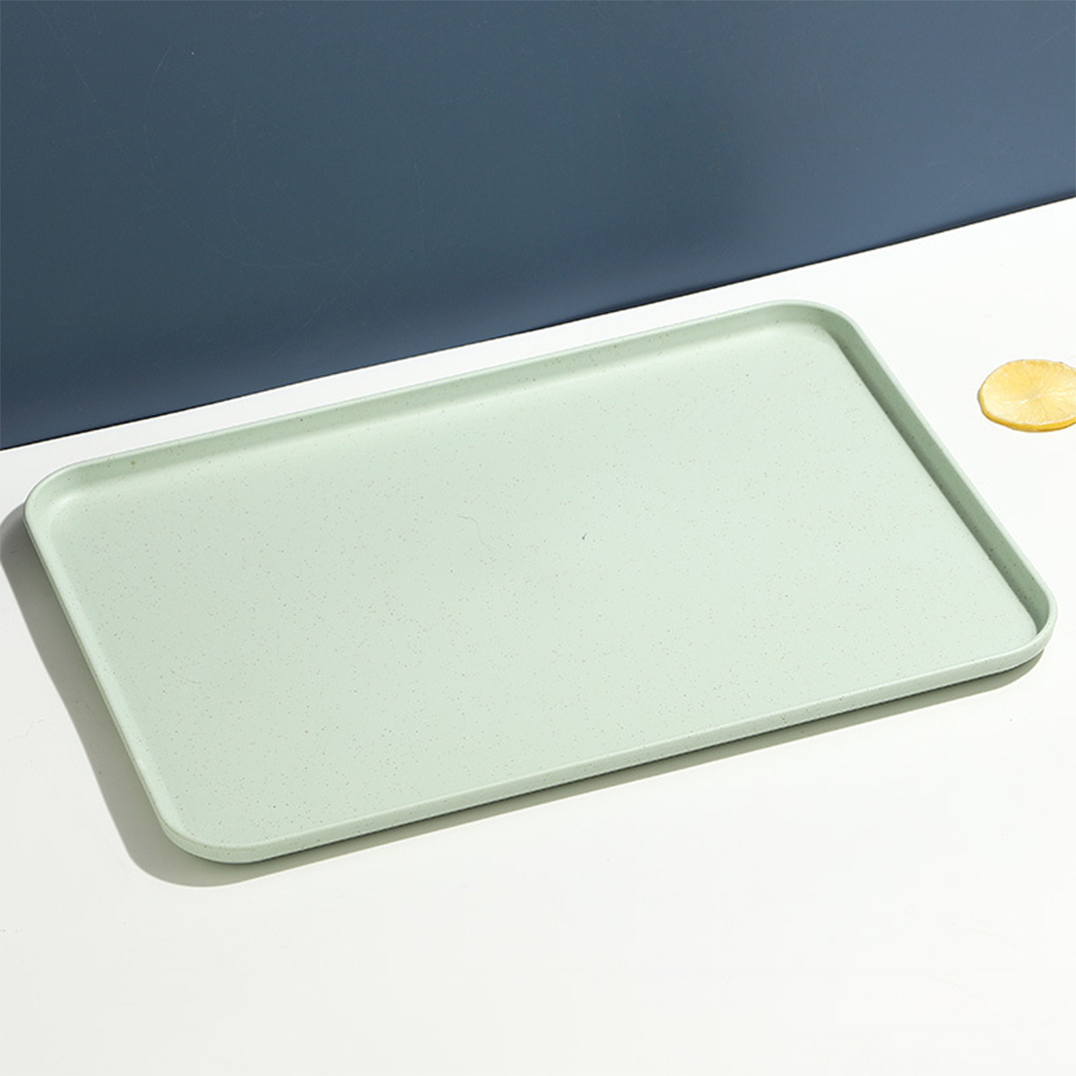 Rectangular Tray Plastic Restaurant Household Cup Tea Tray Catering Fast Food Barbecue Tray Kitchen Supplies: light green