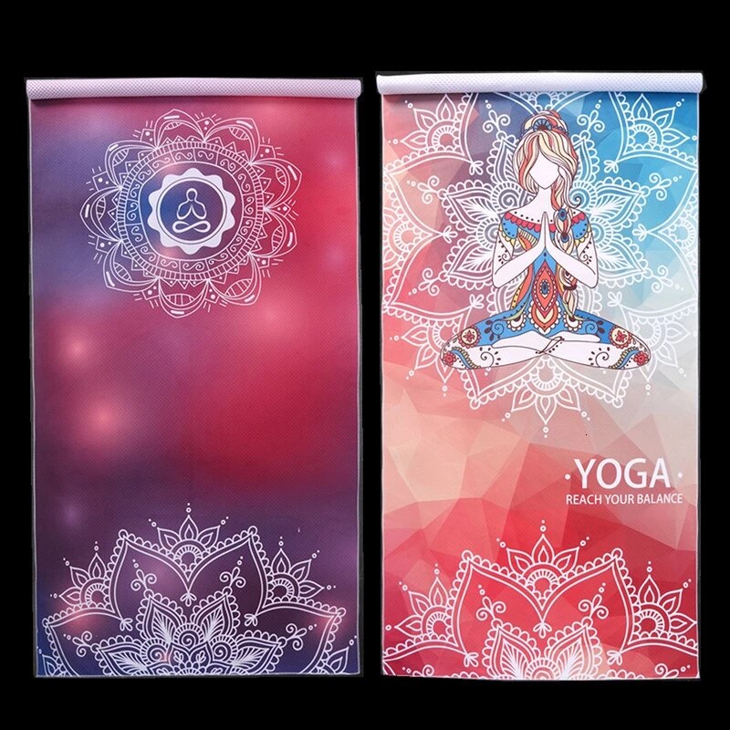 Yoga Handdoek Siliconen Antislip Mat Deken Pilates Mat Milieu Fitness 183*65Cm Microfiber Afdrukken Geweven Handdoek