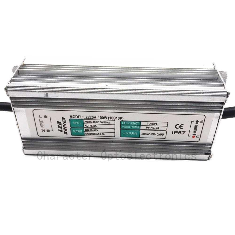 2pcs 100W Floodlight LED Driver IP67 waterproof floodlight lighting transformer AC 90V-265V output DC30-36V 3000mA