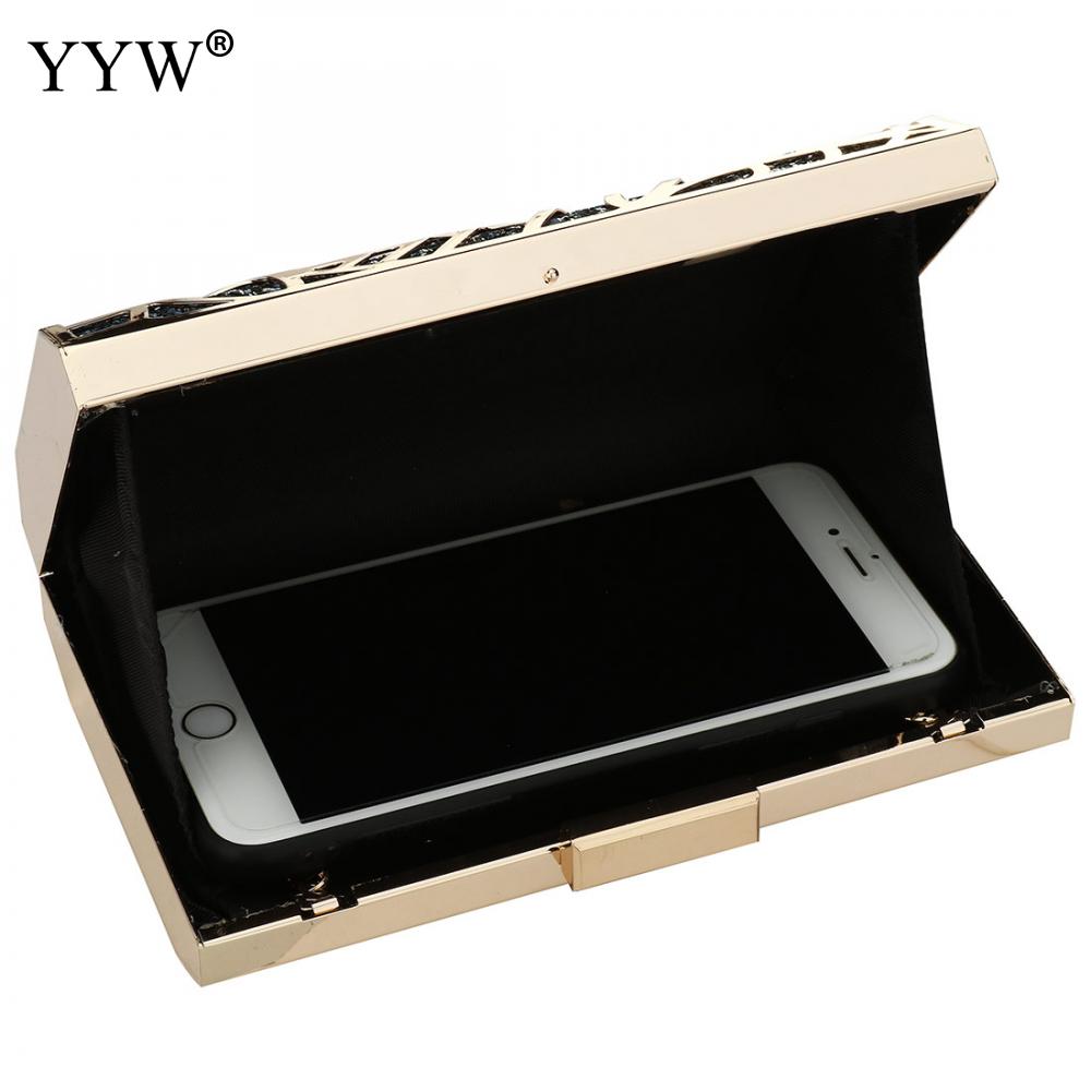 Zink Legierung Kupplung Taschen Für Frauen Abend Tasche Frauen Neue Berühmte Elegante Geometrische Kette Schulter Tasche Kasten Kupplungen