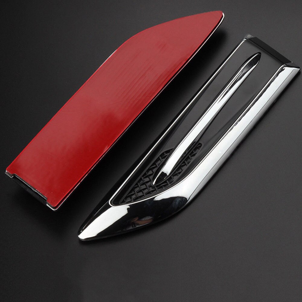 Vent Air Flow Sticker Decal Decor ABS Plastic 1 Pair Universal Simulation