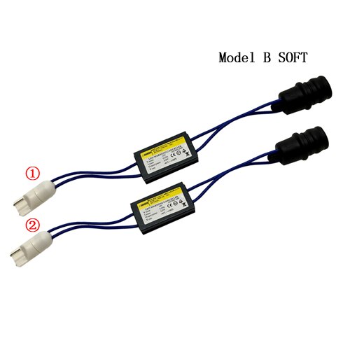 SUKIOTO 1 Paar Zachte Harde W5W T10 canbus Belastingsweerstand canbus canceller voor led verlichting t10 paars 168 194 led decoder socket plug: 1 Pair Model B