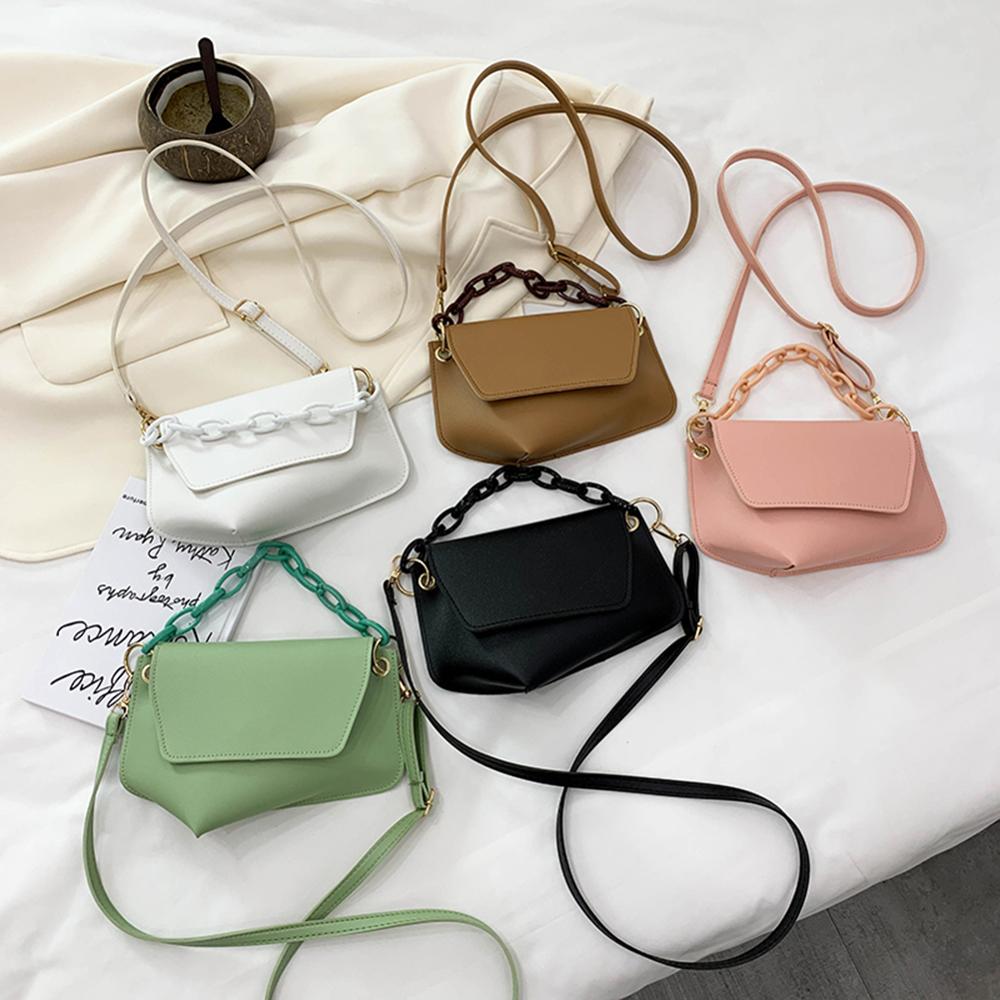 Irregular Shape PU Leather Crossbody Bags For Women Chain Shoulder Messenger Bag Lady Simple Travel Bag