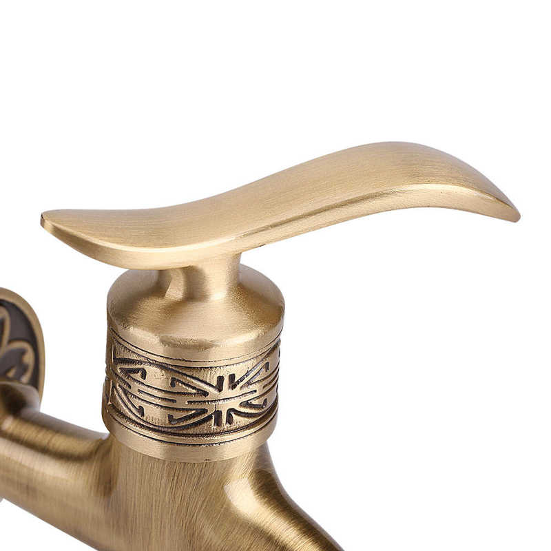 Antique Style Brass Washing Machine Faucet Wall Mount Laundry Cold Water Tap Bathroom Use Water Faucet Tool