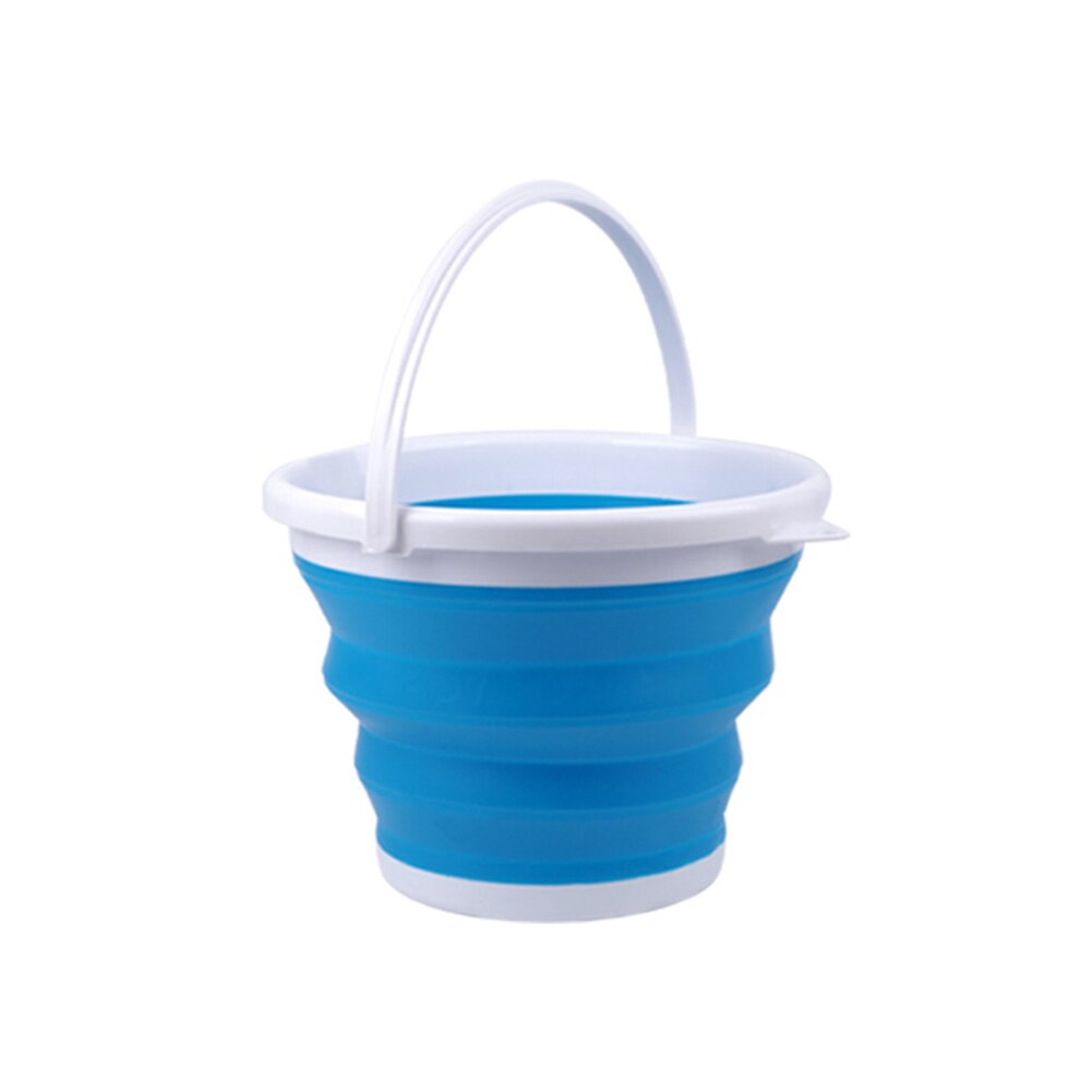 Collapsible Bucket Portable Home Outdoor Fishing Travel Car Washing Basin Bucket Children Outdoor Fishing Travel Home Storage: Blue 5L