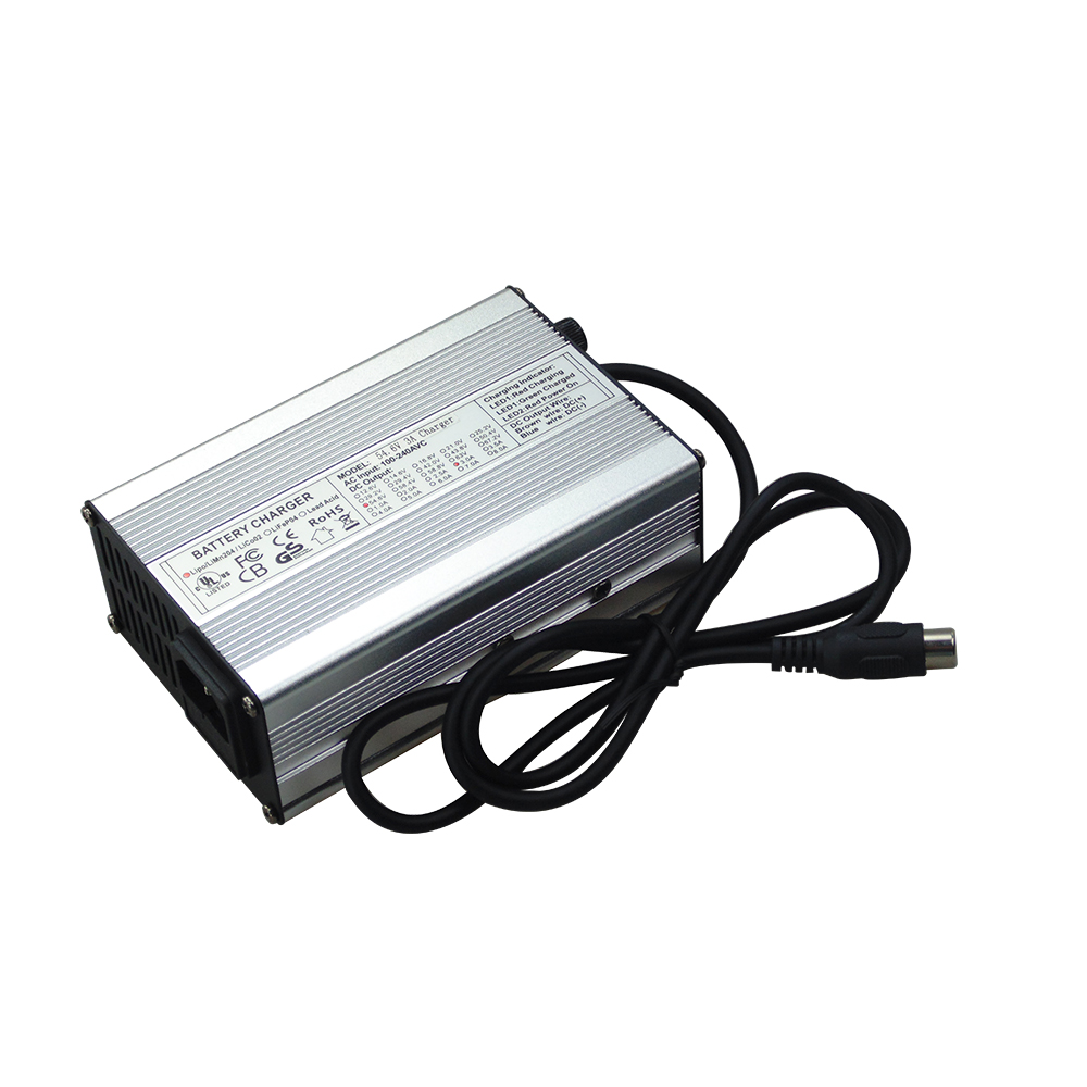 AC 110v/220V DC output 54.6v 2A 3A 4A li-ion battery charger 13S 48V battery charger with fan
