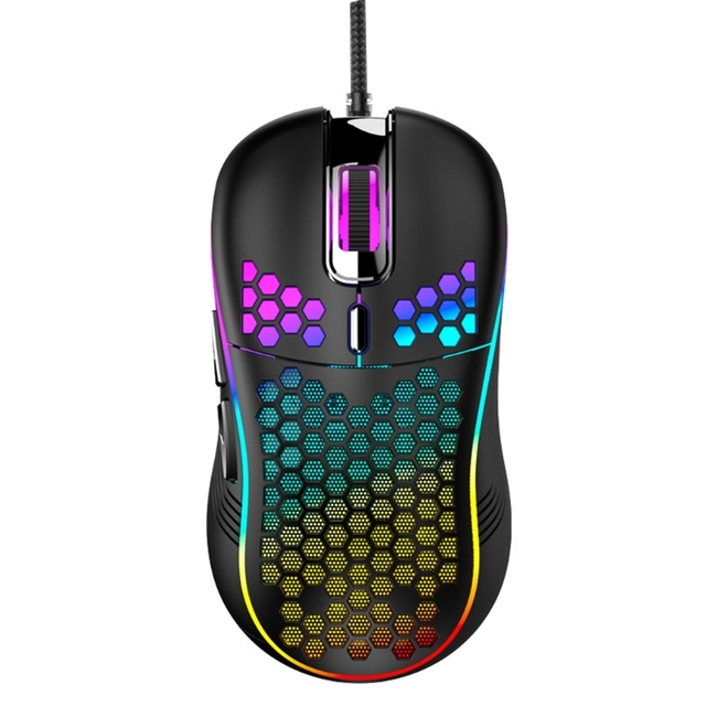 Przewodowa mysz do gier USB Mysz mechaniczna USB Luminous Light Mouse 7200DPI Regulowane optyczne myszy dla graczy do gier komputerowych: Black