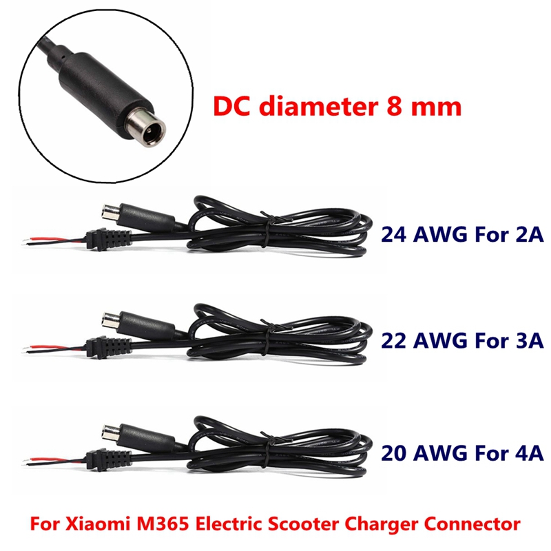 Cable de carga para patinete eléctrico Xiaomi M365 Pro, línea de salida de cargador, 42V, 2A, 3A, 4A, CC de 8mm