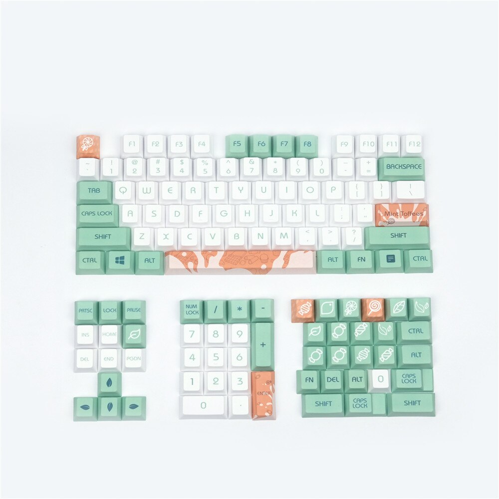 Mechanical keyboard Keycaps Mint Milk Original Cherry Profile 128 Keys Compatible Cherry MX Kailh Gateron Switches: Default Title