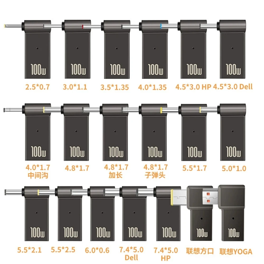 ​100W USB Type C Fast Charging Adapter Plug Connector Universal USB C Laptop Charger Converter for Dell Asus Hp Acer Lenovo