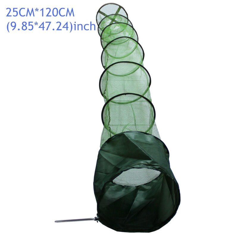 Filet de pêche en maille d'extérieur pliable, panier de pêche à séchage rapide, plus grande taille, piège à poissons collé, Cage avec poignée de Position: 25cmx120cm