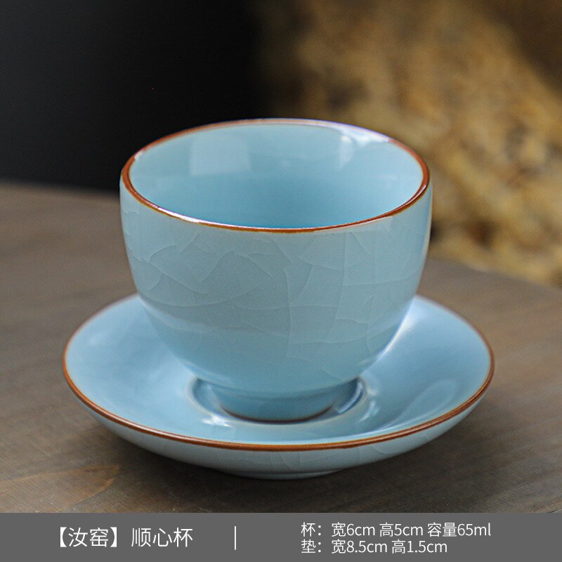 Taza de cerámica para café expreso con platillo, de pequeña capacidad taza de café, cambio de horno, taza de té turco, posavasos de Kungfu chino: 06