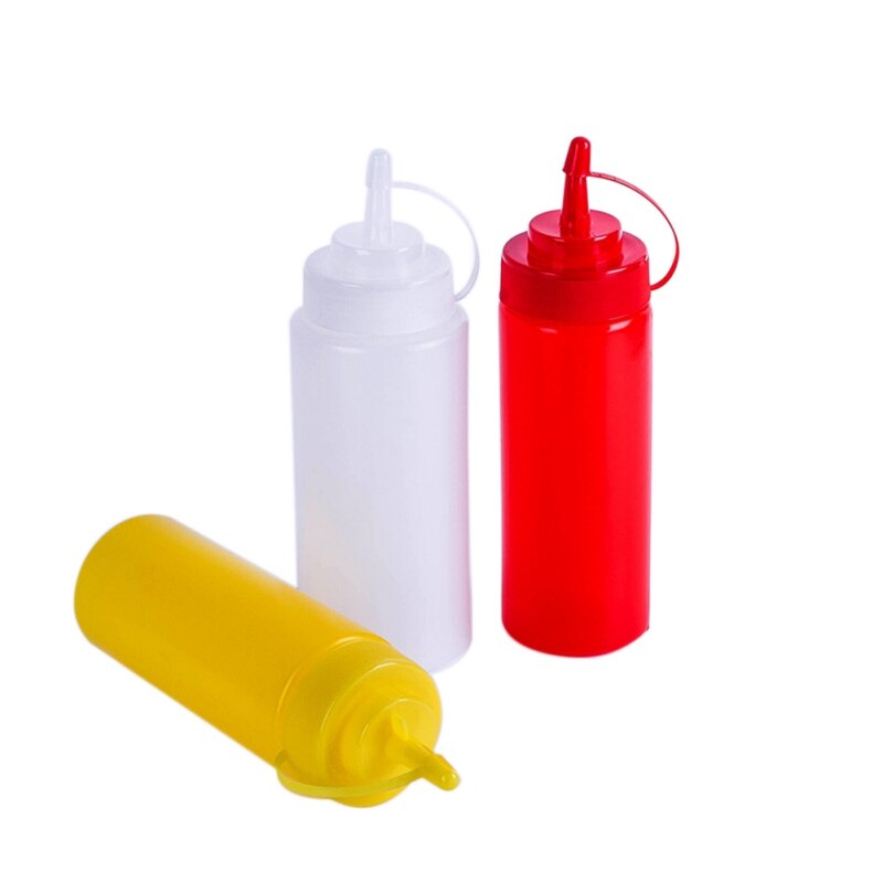 240ml Plastic Sauce Bottle Household Sauce Bottle Portable Tomato Sauce Salad Squeeze Bottles