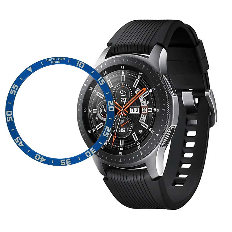 Anillo biselado para Samsung Galaxy Watch, 46mm, 42mm, Frontier/Classic, funda protectora de Metal para Samsung Gear S2 S3, funda de reloj: Style A Blue / Watch 46mm-Gear S3