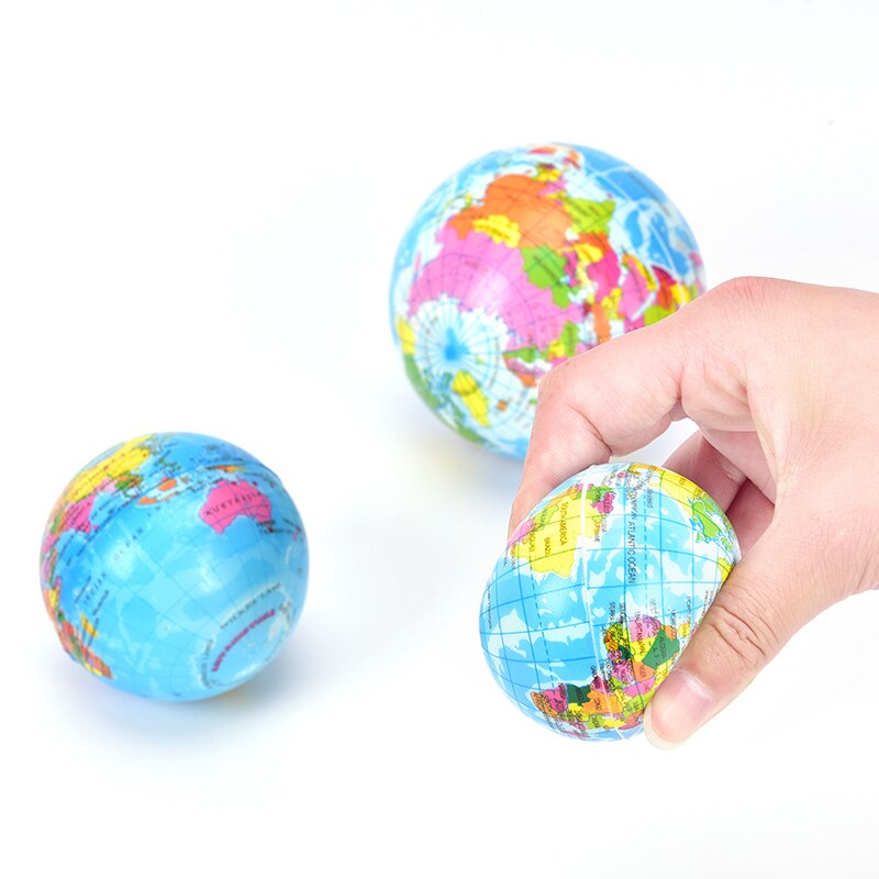 1Pcs Geography Map Teaching Hand Squeeze Funny Soft Ballt Earth World Map Globe Foam Stress Relief Bouncy Ball