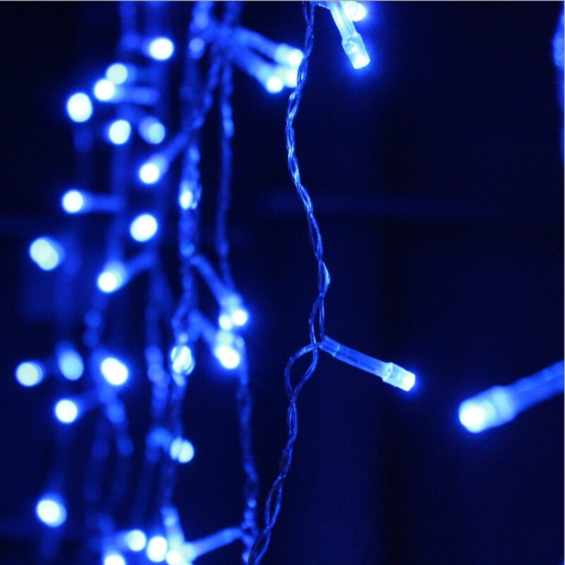 Waterproof Christmas Lights 5M Droop 0.4-0.6m Outdoor Icicle String Lights for Garden Mall Eaves Balcony Fence House Decoration: Blue / 220V EU Plug