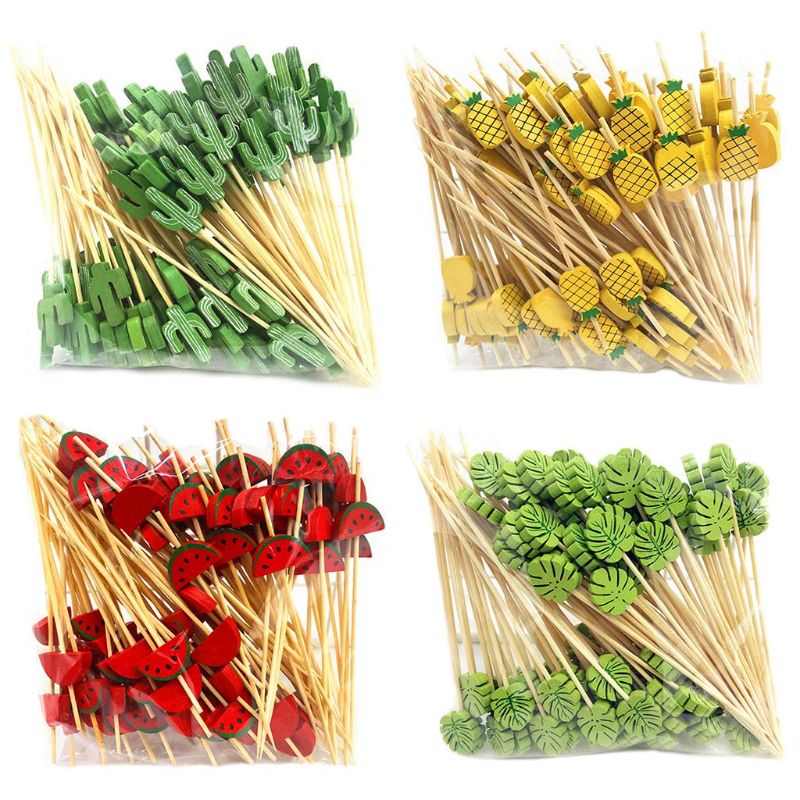 100 Stuks Wegwerp Bamboe Picks Voedsel Fruit Cocktail Handgemaakte Tandenstokers Supply H056