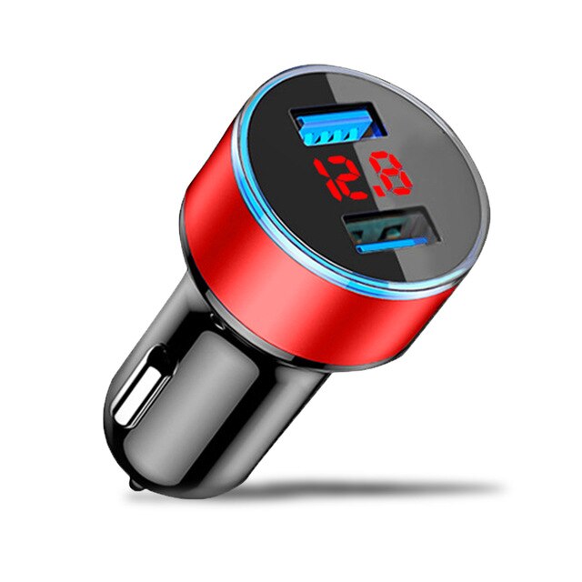 Caricabatteria Da Auto universale Dual USB 3.1A 5V Con Display A LED Auto-Caricatore Del Telefono Per Il IPhone 6 6s X 8 Più Xiaomi Samsung S8 Tablet Etc: red