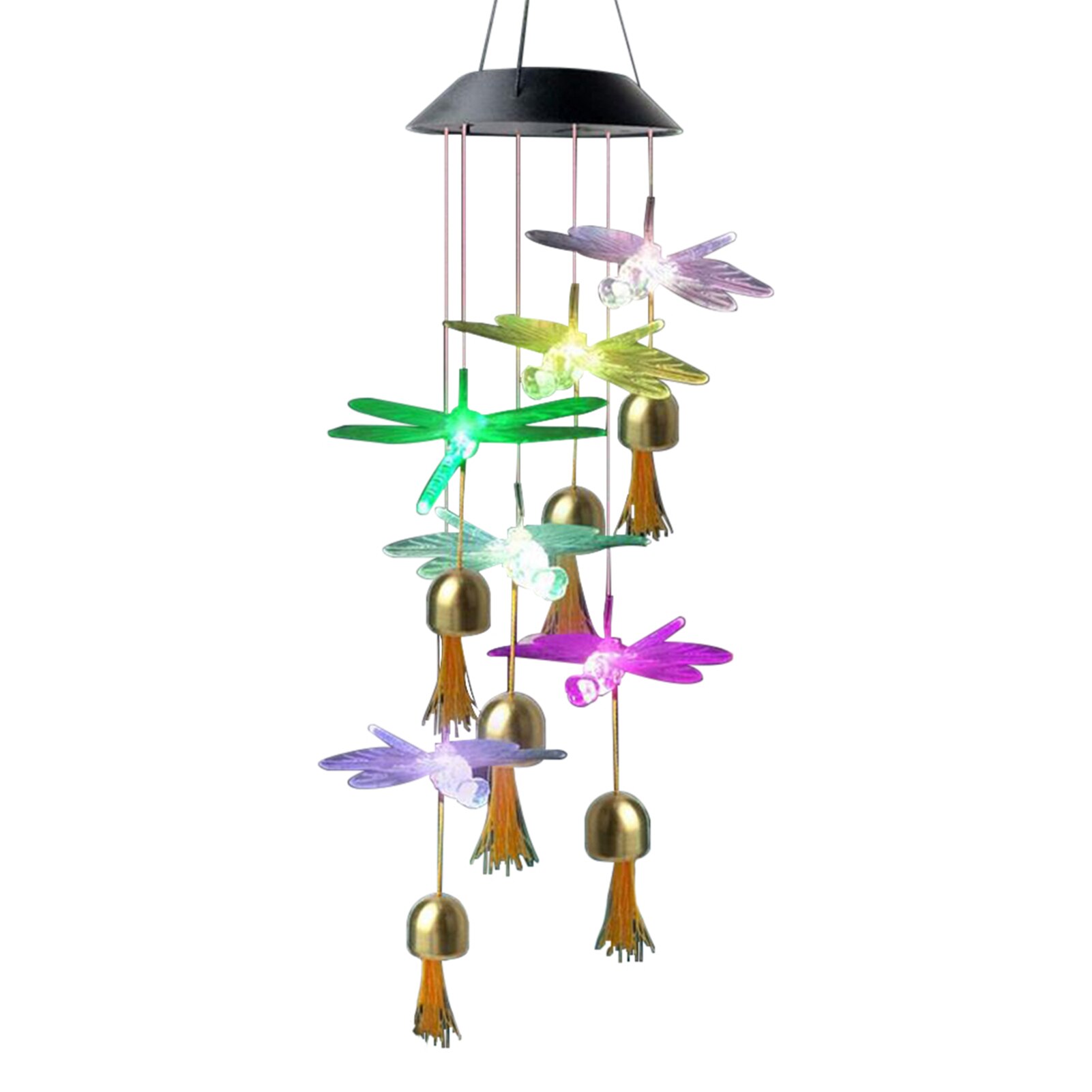 Garden Solar Wind Chime Outdoor Waterproof LED Decorative Mobile Hanging Patio Bedroom Yard Home Decor Party Color Changing