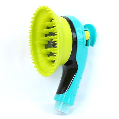 Masaje de lavado escudo contra salpicaduras multifuncional perro gato cabeza de ducha interior exterior herramienta aseo mascota baño rociador Kit: Green Blue