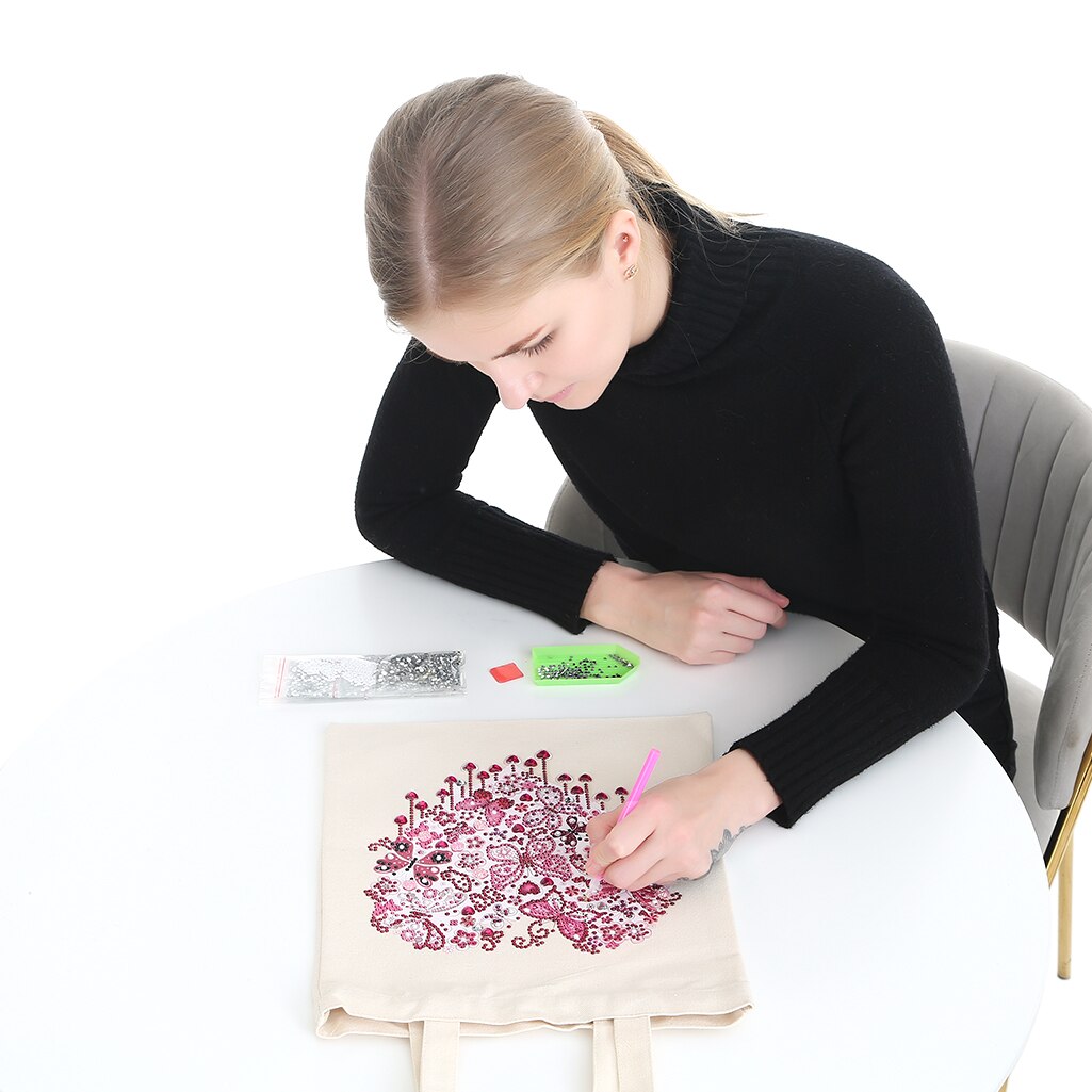 Diamant Schilderen Tote Bag Herbruikbare Duurzaam Diy Diamant Art Handtas Opvouwbare Opbergtas Kruissteek Borduren Kit Art Craft
