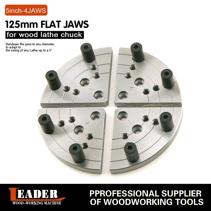 5 inch platte kaak voor mini draaibank houtbewerking, machine tool accessoires Platte Kaak Extension System Suits 4 Kaken Hout Draaibank Chuck