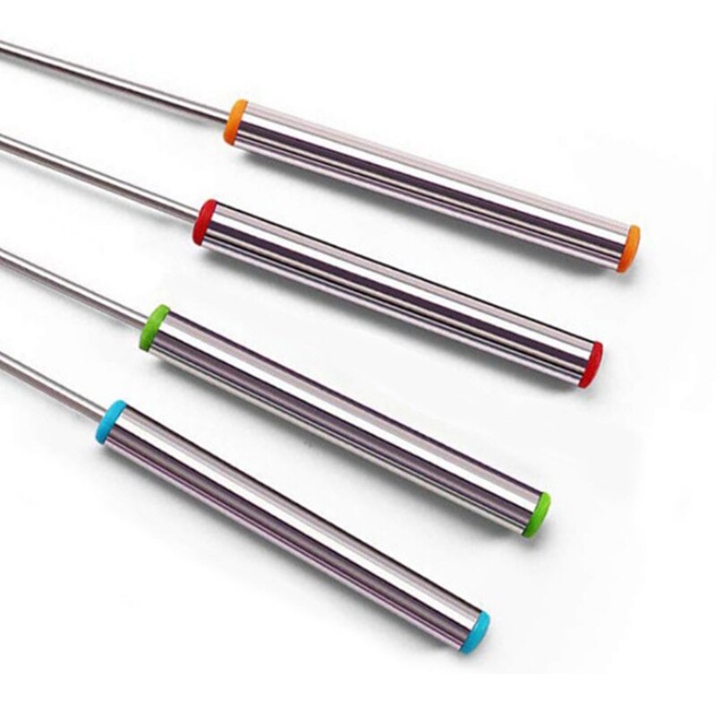 Long Handle Grill Rotisserie Forks Set Stainless Steel Fondue Forks Roasting W0YD