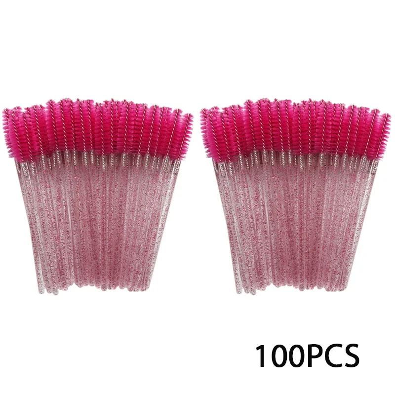 100PCS Mascara Spoolies Disposable Eyelash & Eyebrow Brushes for Salon, Extension & Makeup eyelash extension supplies: Gold