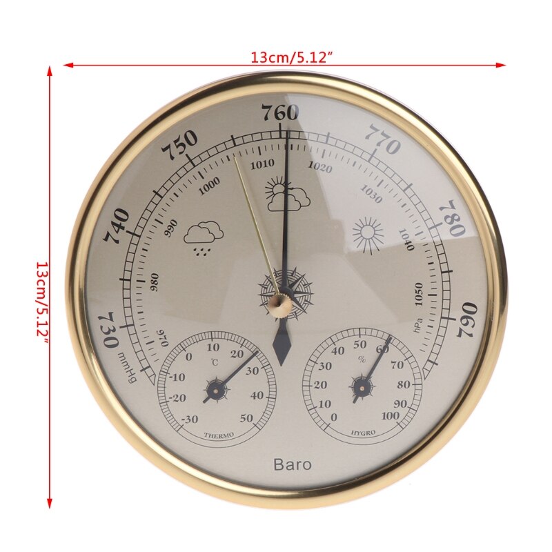 ! vægmonteret husstands barometer termometer hygrometer vejrstation hængende