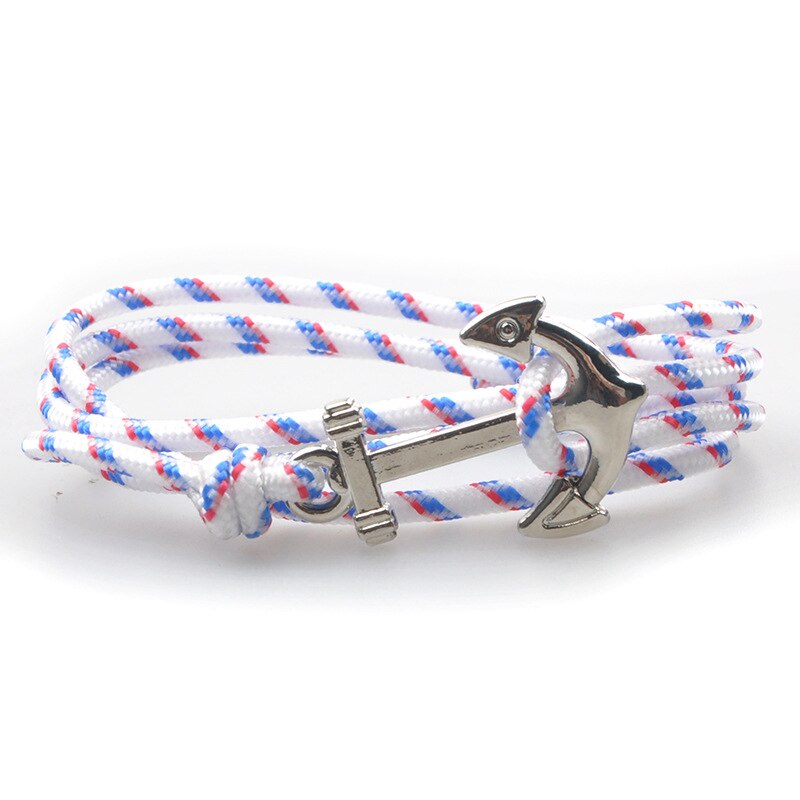 Legering anker armband verstelbare nylon touw ketting armband armband sieraden vintage bedel anker armbanden voor vrouwen mannen: 4