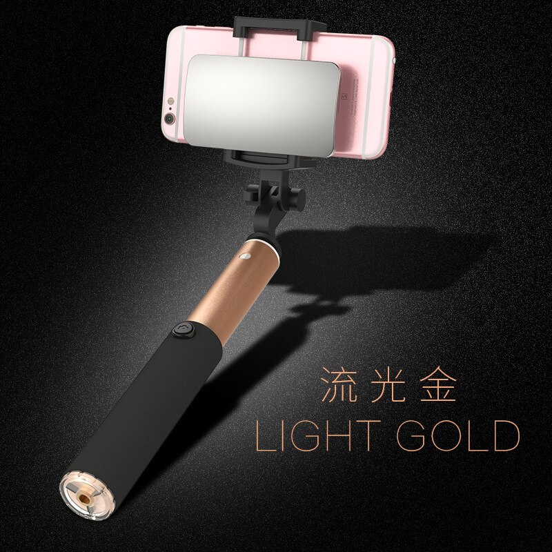 Handheld Tripod Wired Mini Selfie Stick Monopod for iPhone 6s 5 Samsung Huawei Xiaomi Bluetooth Remote Palo Tripod: Gold
