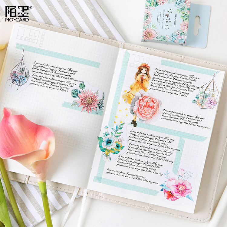 Flower Mean Stationery Stickers Diary Handmade Adhesive Paper Japan Sticker Scrapbooking Stationery