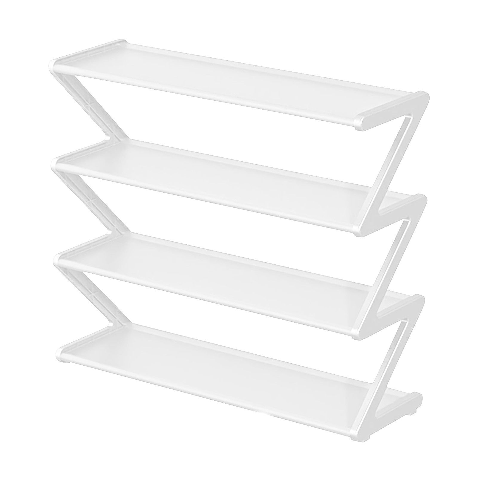 Organizador de zapatero de acero inoxidable de 4 niveles, gabinete de zapatos independiente, gabinete de zapatos de entrada multifuncional, gabinete de zapatos de pasillo: Color blanco