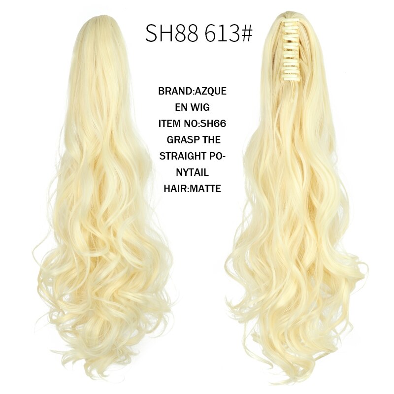 Azqueen Synthetische 22 "Lange Rechte Haar Klauw Paardenstaart False Haar Op Klauw Clip Staart Huis Paardenstaart Staart Haar: SH88 613