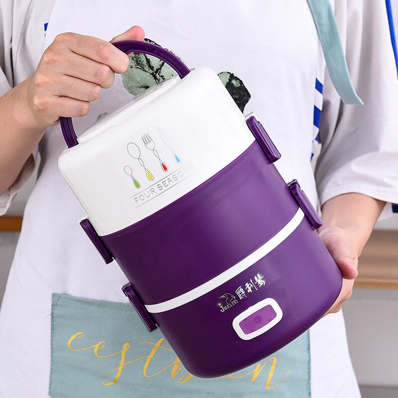 Electric Lunch Box Mini Rice Cooker Electric Pot Food Heater Small Portable Multi Cooker Egg Steamer Stainless Steel Hotpot Soup