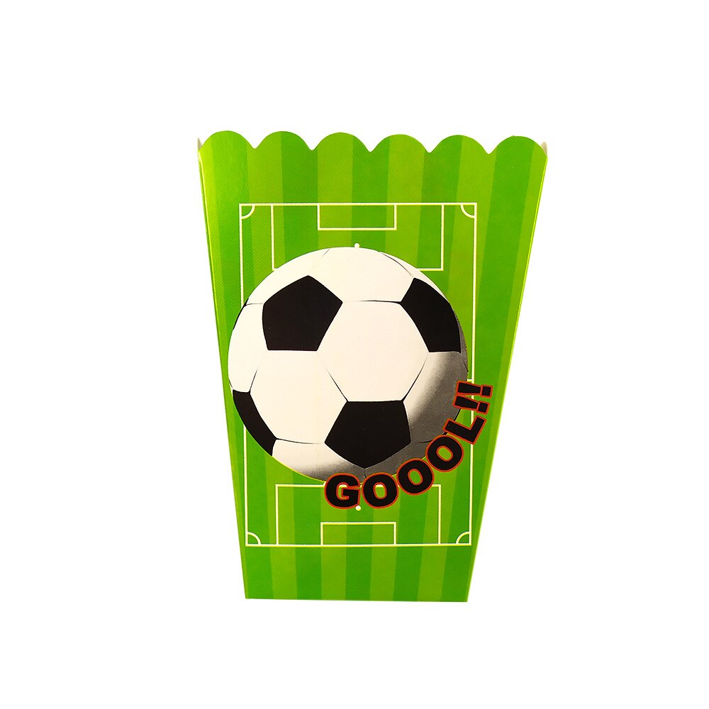 World Cup football children birthday party decoration flag pull mask tablecloth paper plate cutlery set ，baby shower: Popcorn box 6pcs