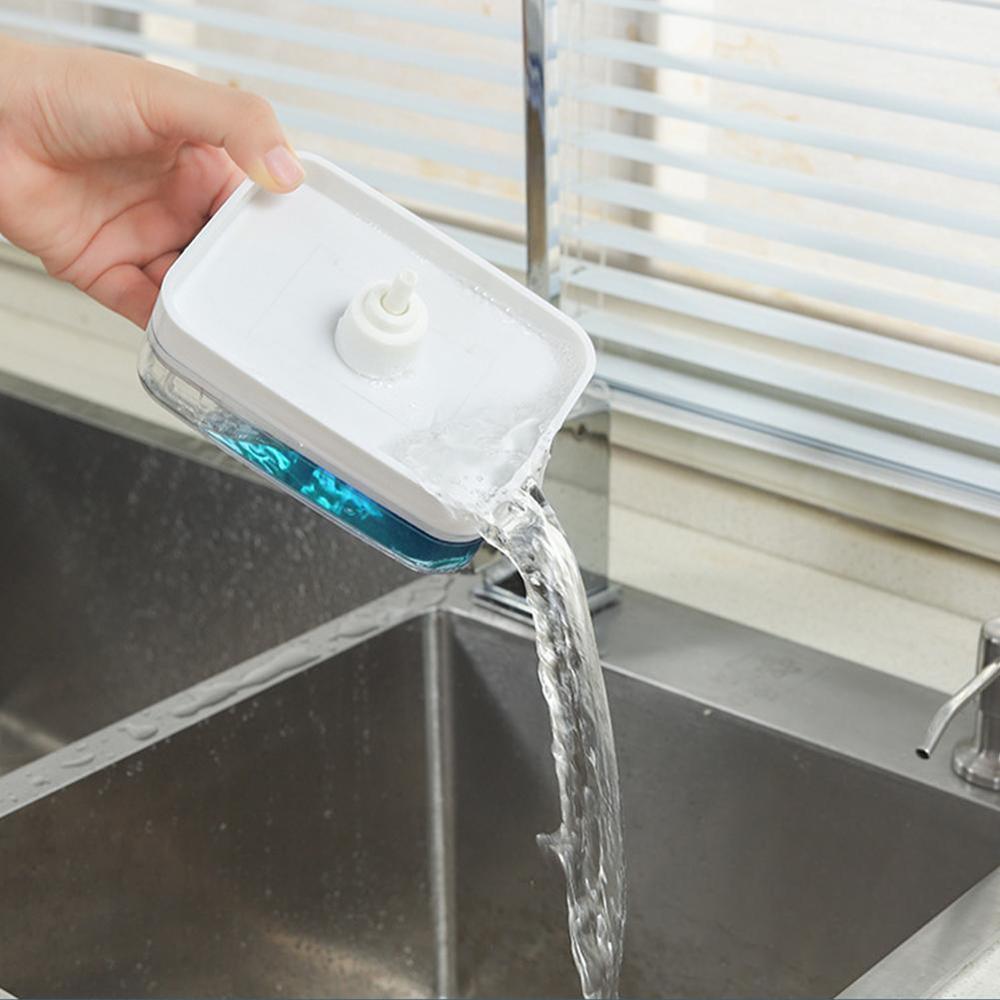 330ml Dishwashing Liquid Dispenser Automatic Liquid Brush Supplies Dishwashing Press Soap Bathroom Box Kitchen Box I4O0