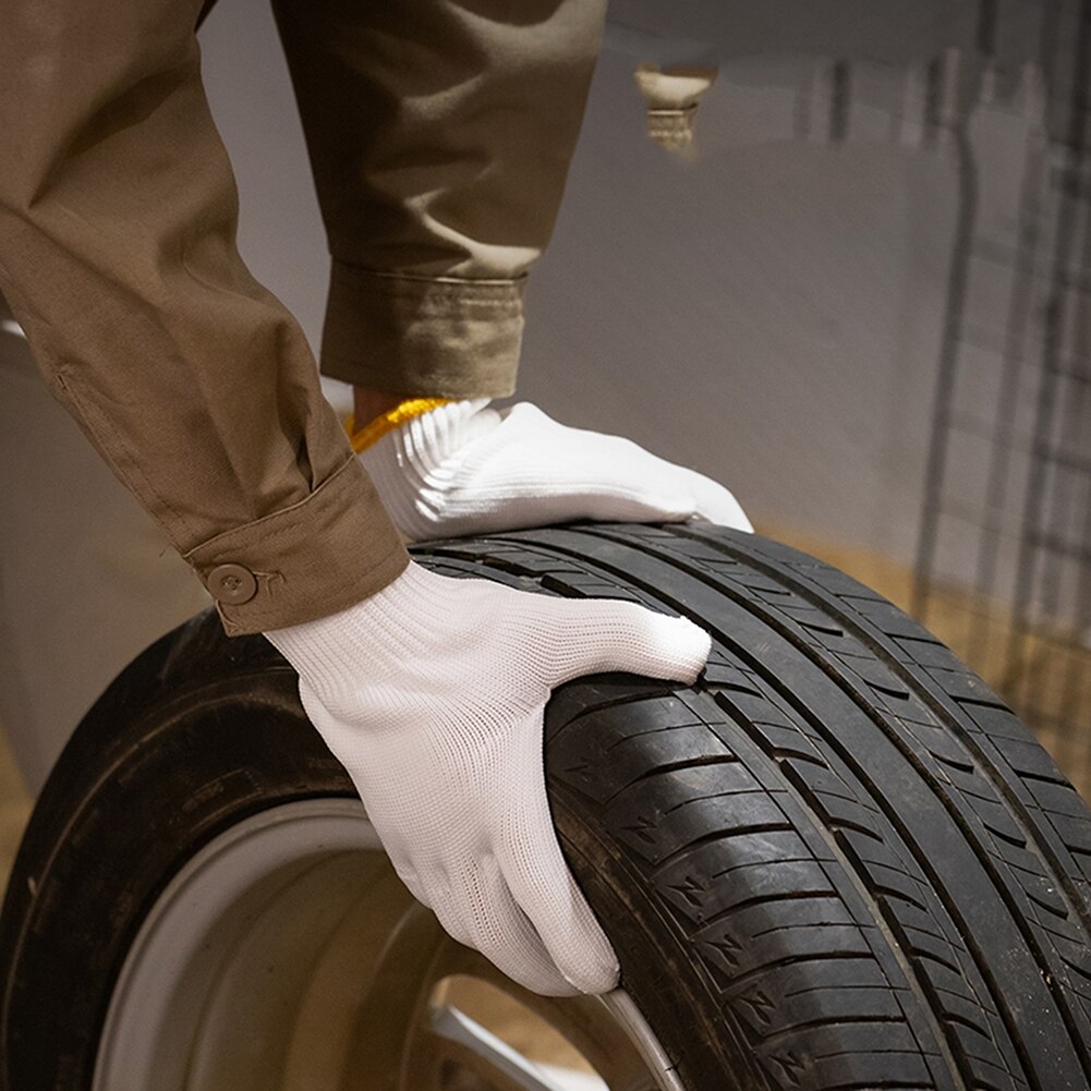 Deli-guantes antideslizantes de poliéster para trabajo en jardín, accesorios de herramientas de mano, 12 pares, DL521003