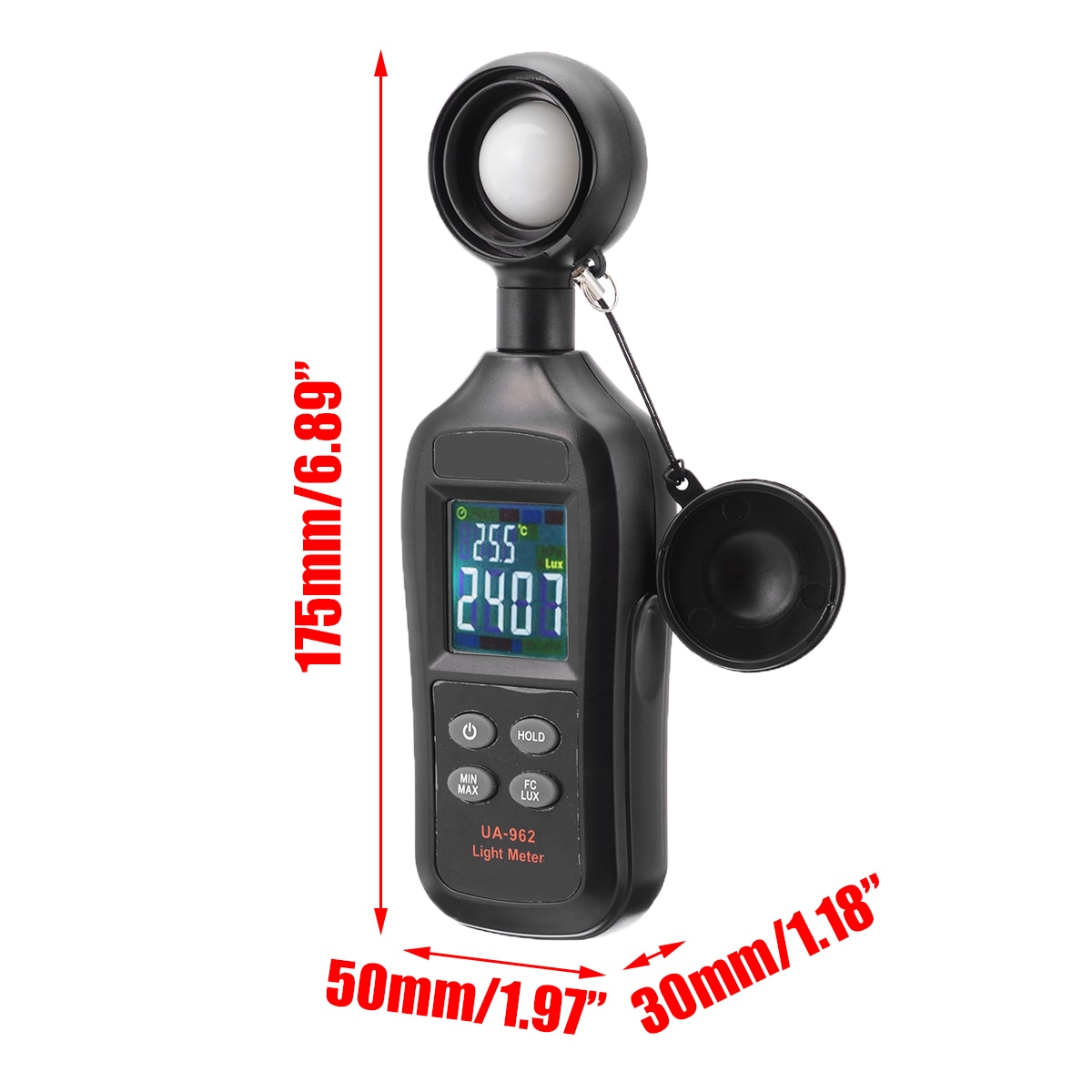 Portable Digital LCD Display Luxmeter Lux / FC Light Meter for Photography Luminometer Photometer Spectrometer 200000Lux